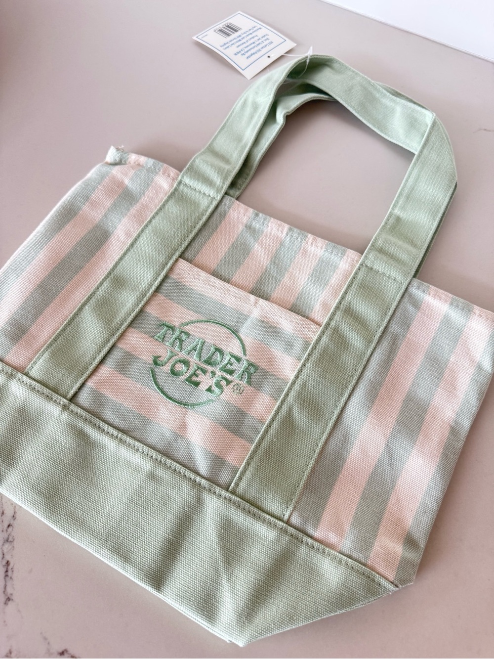 Trader Joe's Pastel Seafoam Green Summer Mini Tote